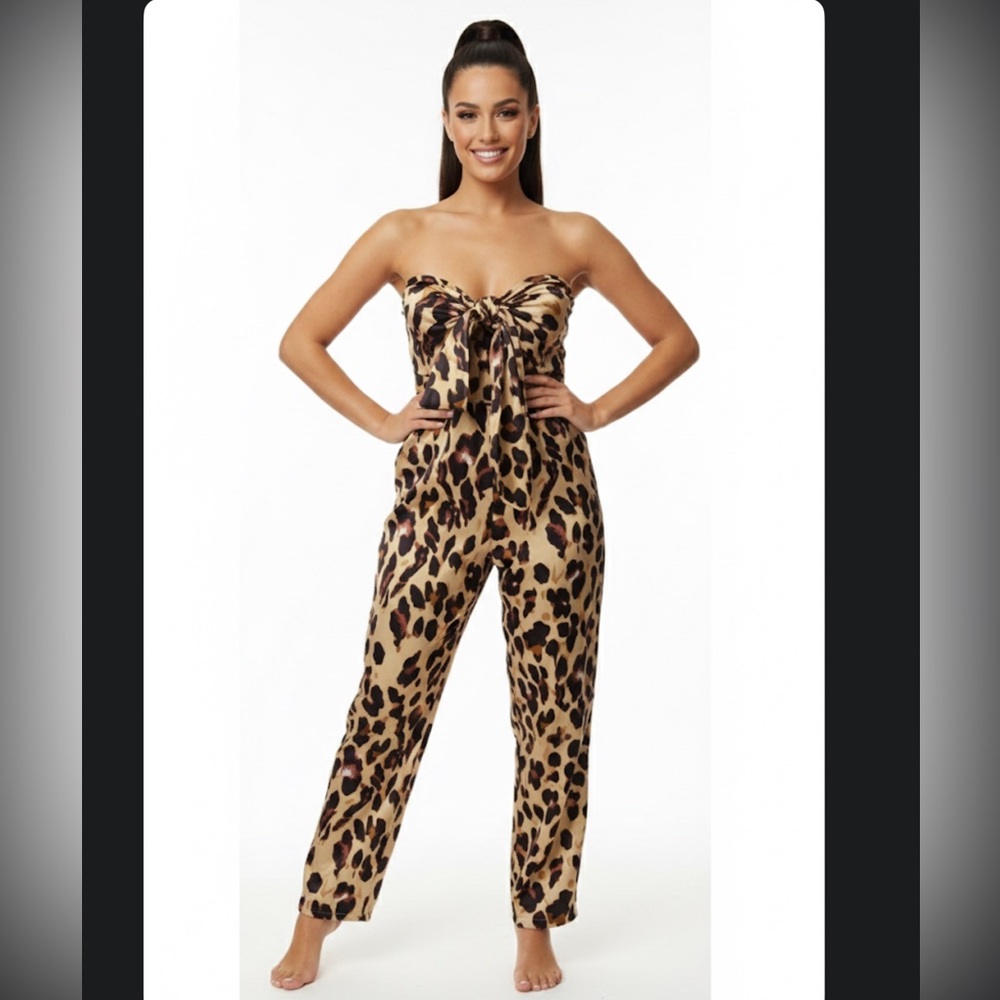 Lulumari Strapless Satin Jumpsuit M